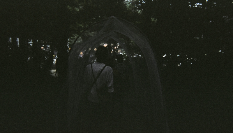 暗くてよく見えませんが簡易トンネルもあります。 