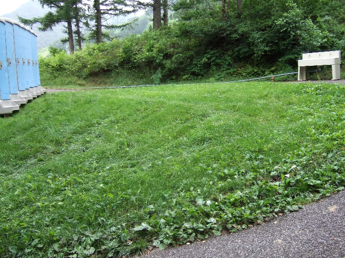 EサイトとFサイトの間にあるトイレと洗面所。