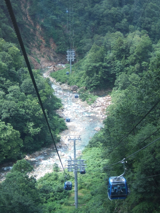 秋なら風光明媚であろう光景です。清津川。
