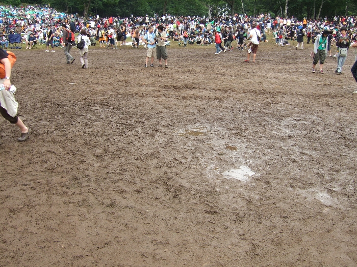 雨が降らなくても地面は湿っています。