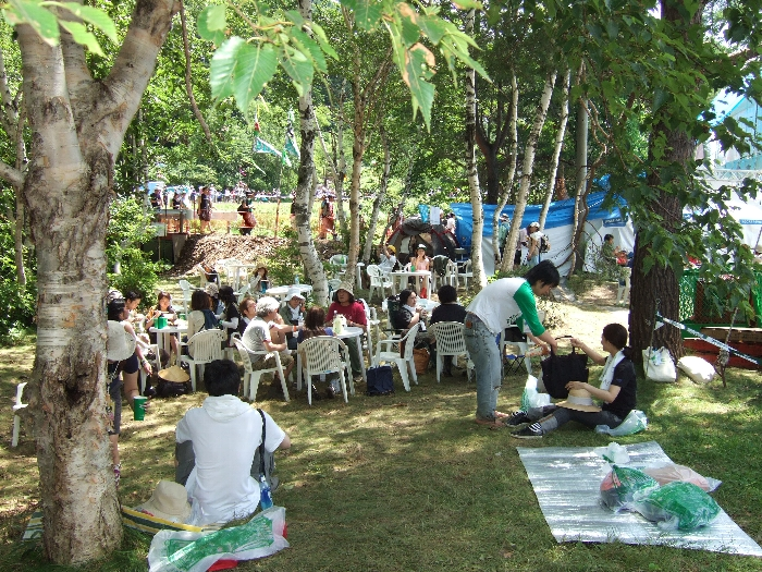 オアシスエリアの仮設橋A付近。