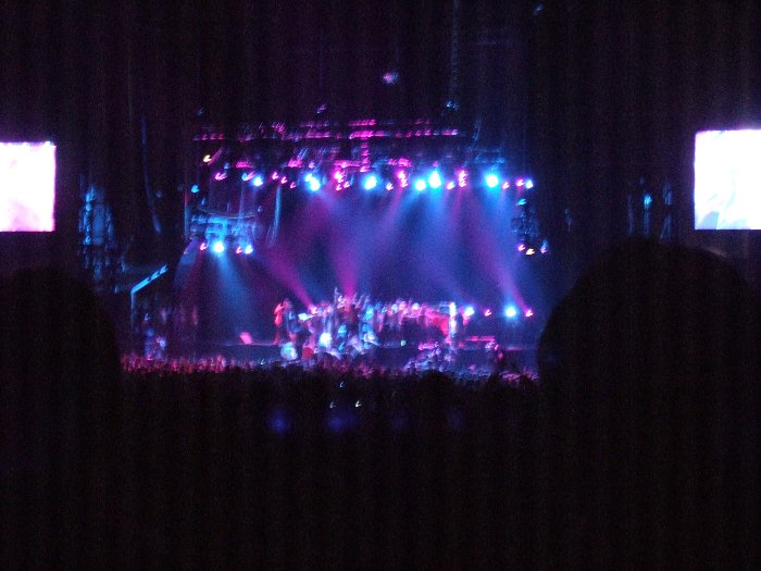 イギー＆ザ・ストゥージズの公演中、観客が次々にステージに上がりだしたころ。