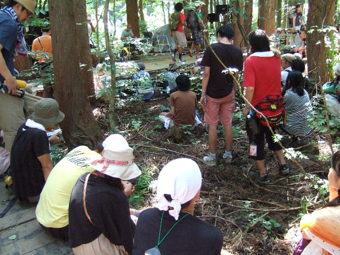 見たい人はボードウォークの下に降ります。