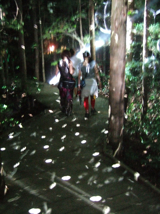 ミラーボールは風に揺れるので、下を見ていると揺れに酔います。 