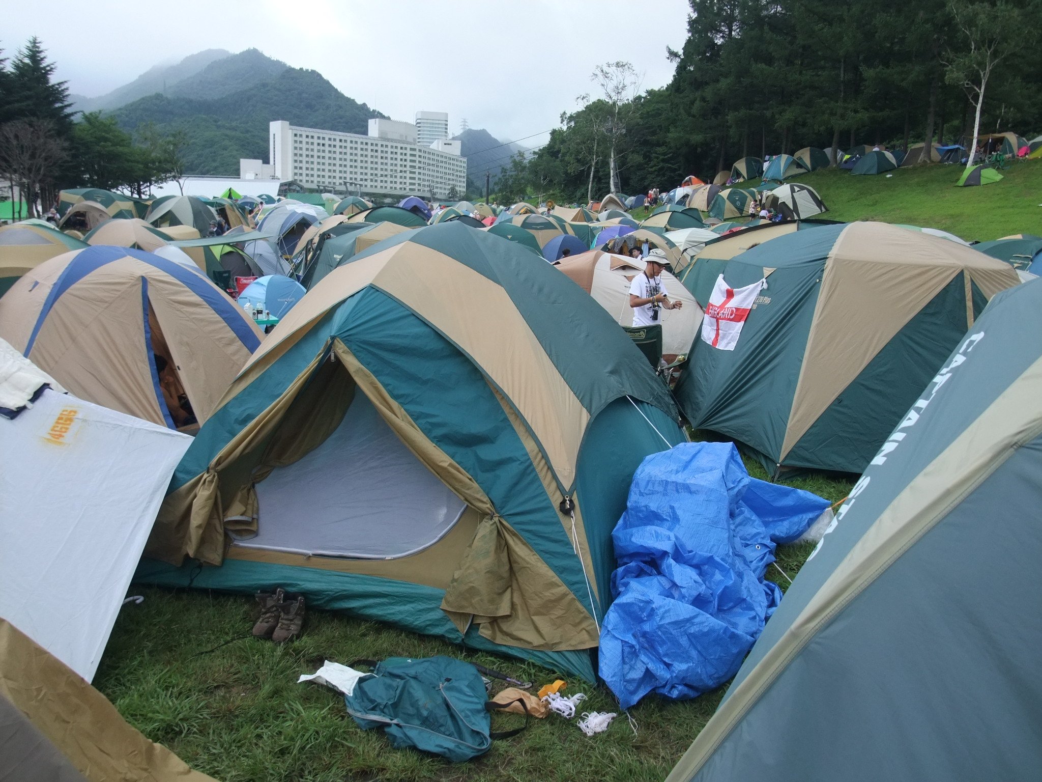 キャンプサイトのAサイト。比較的平らな部分が多い。