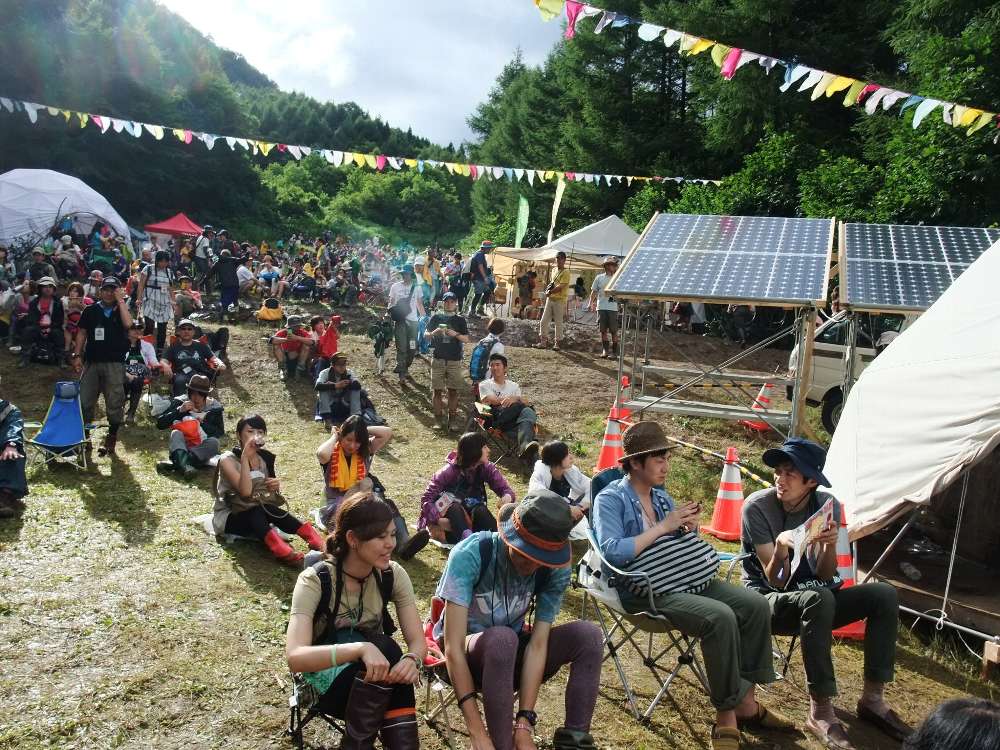 右側が太陽光パネル。