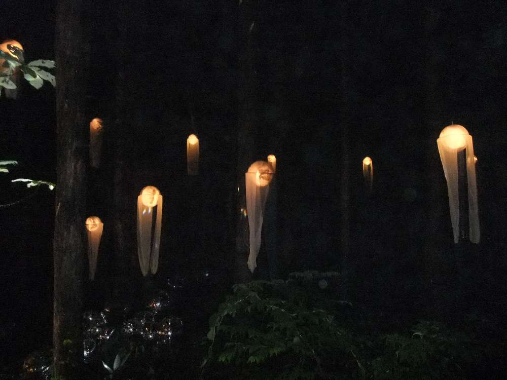 火の玉に見えるアート。