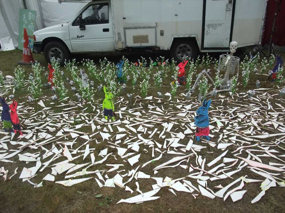 ボードウォークでよく見られるウサギ。