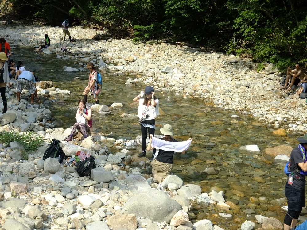 晴れていたので流量は少ない。