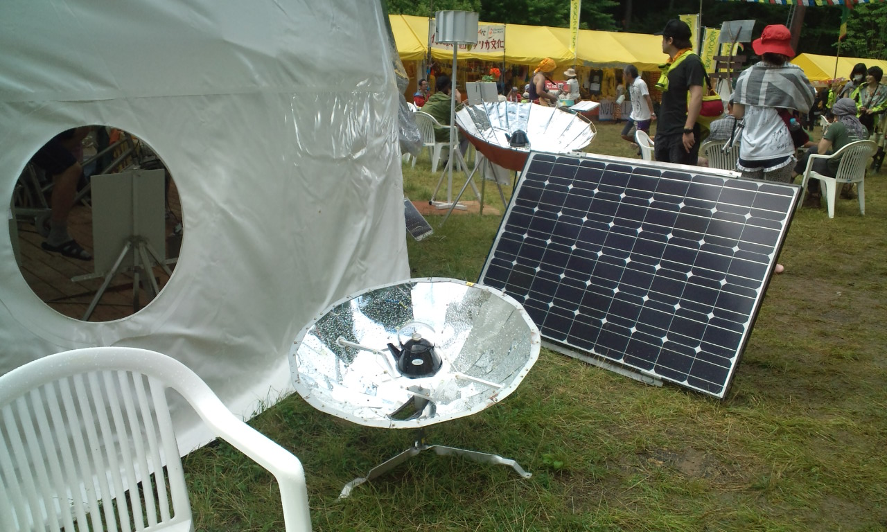 太陽光発電パネル。