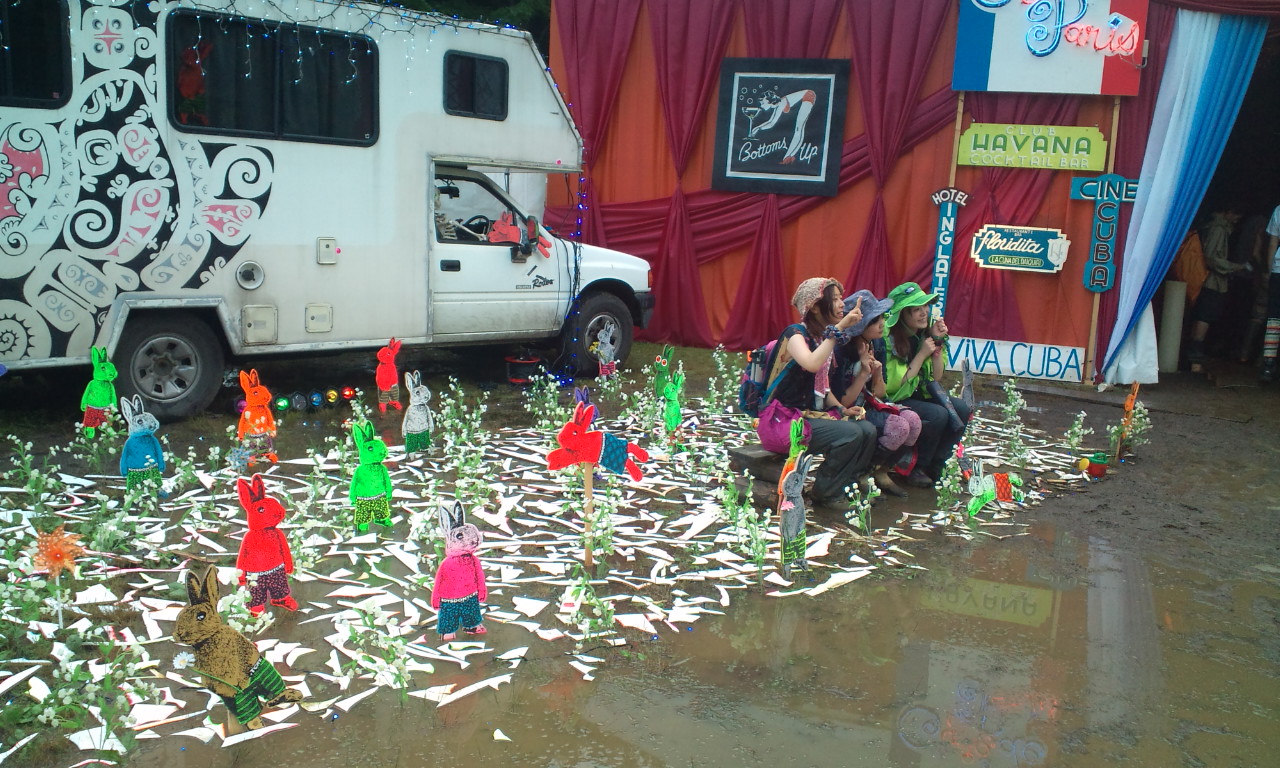 会場内のいたるところにあるウサギの本拠地。