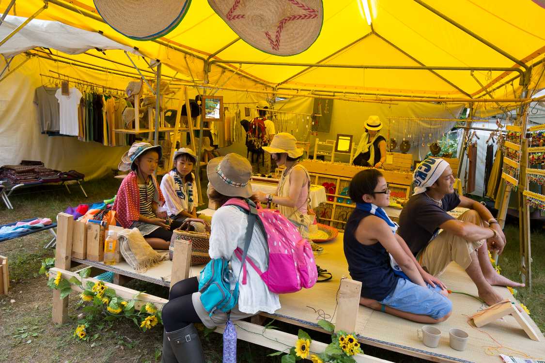 桟敷席はワークショップのための場所。