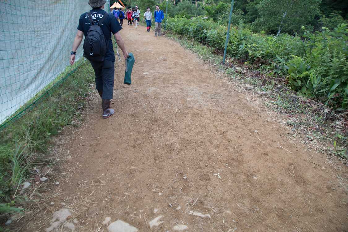 雨が降ると泥沼になるところ。