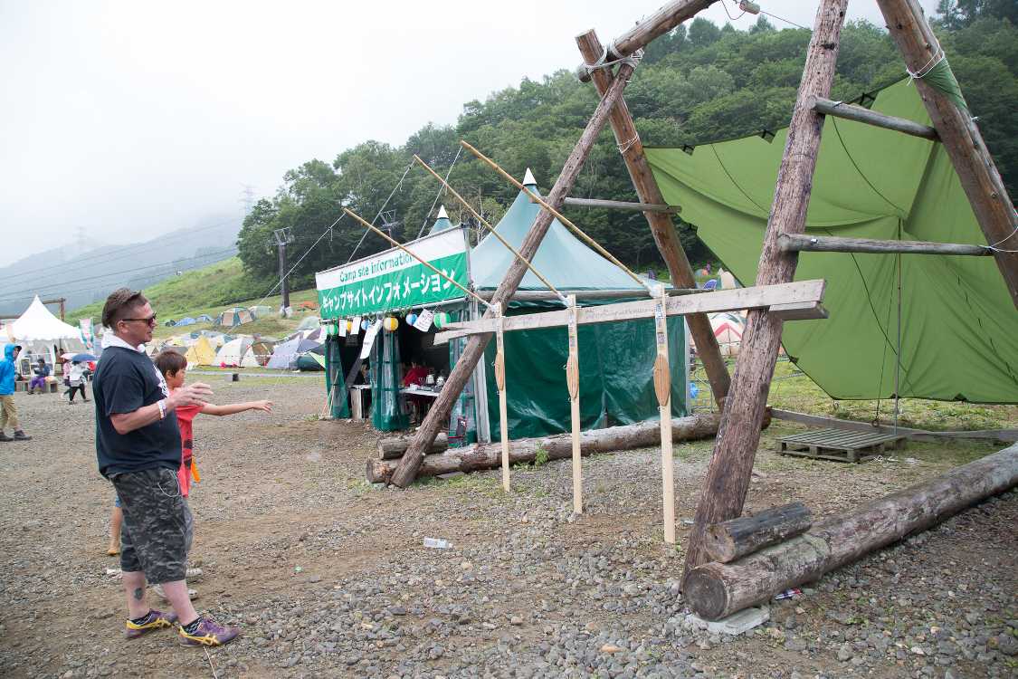 ひもにぶら下がった輪を持つ。