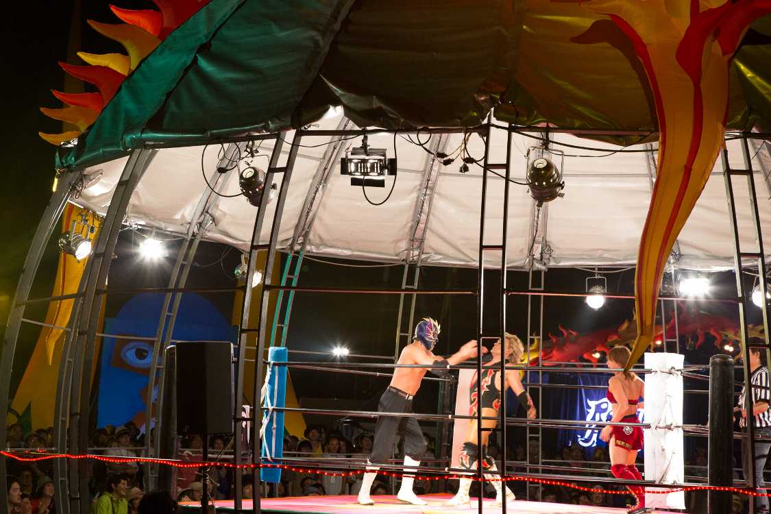 ルーキーアゴーゴーの合間にプロレスをやる。