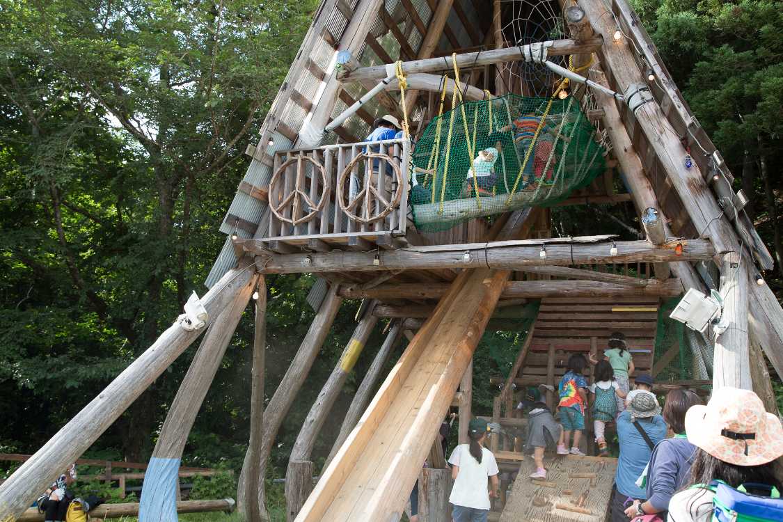 滑り台のスタート地点はかなり上にあります。