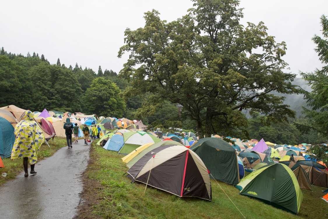 レッドマーキーに近いCサイト。Bサイトに近い右側は傾斜しています。