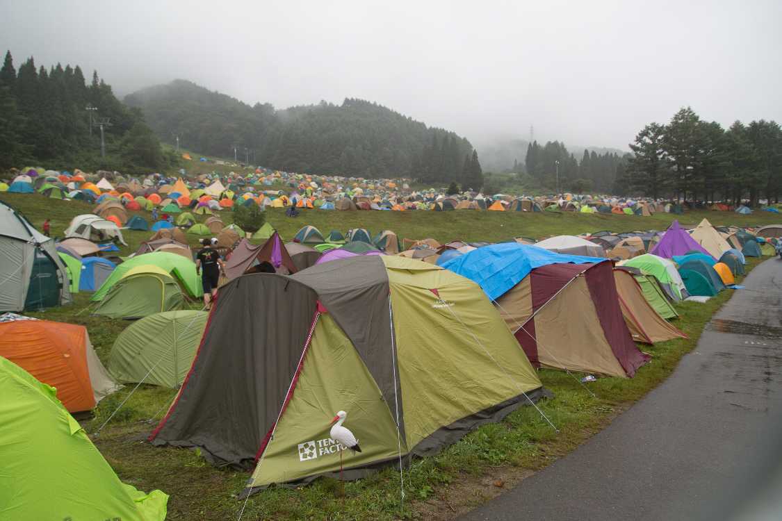 Aサイトのキャンプサイト入り口近く。