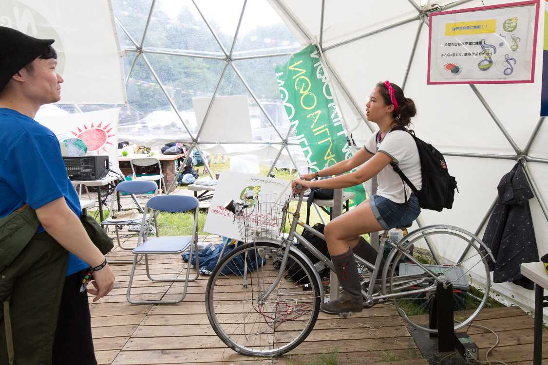 例年通りの自転車こぎ。