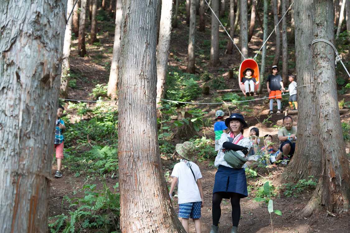 斜面はそのまま遊び場。