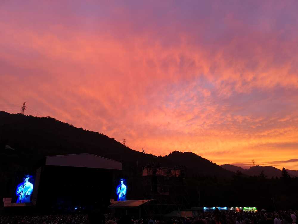 グリーンステージの夕焼け。