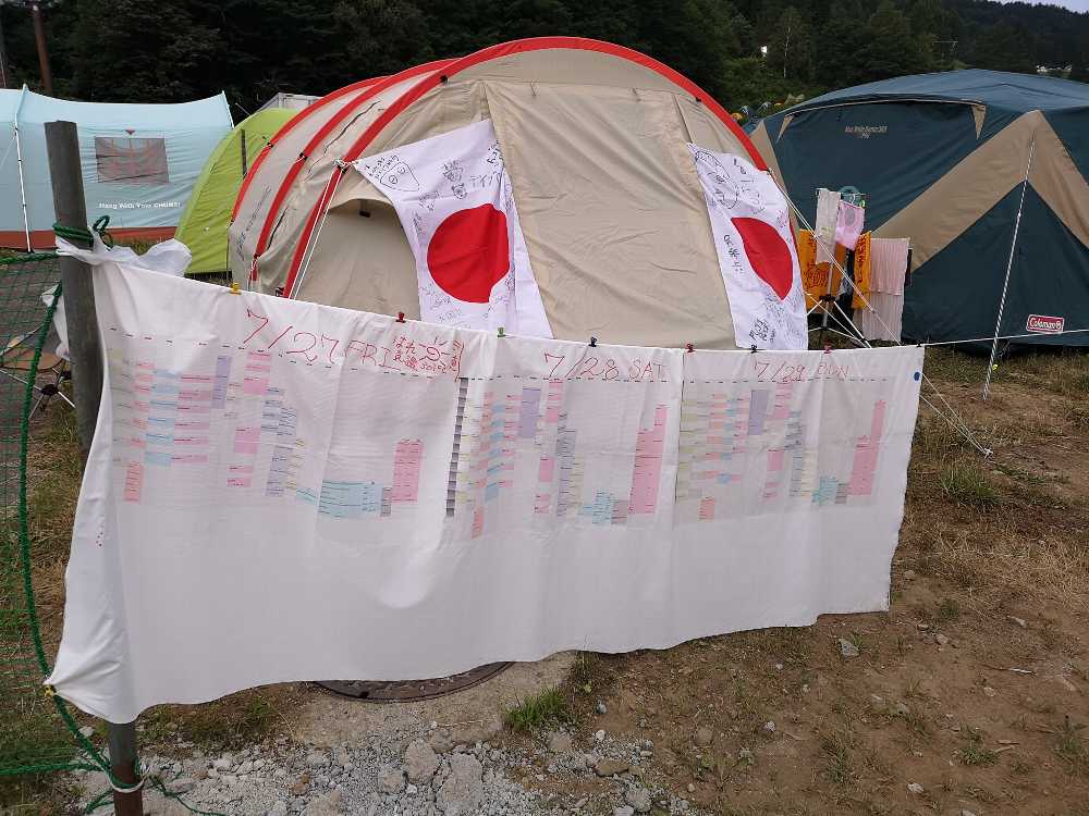 フジロックでは極めて珍しい日の丸。