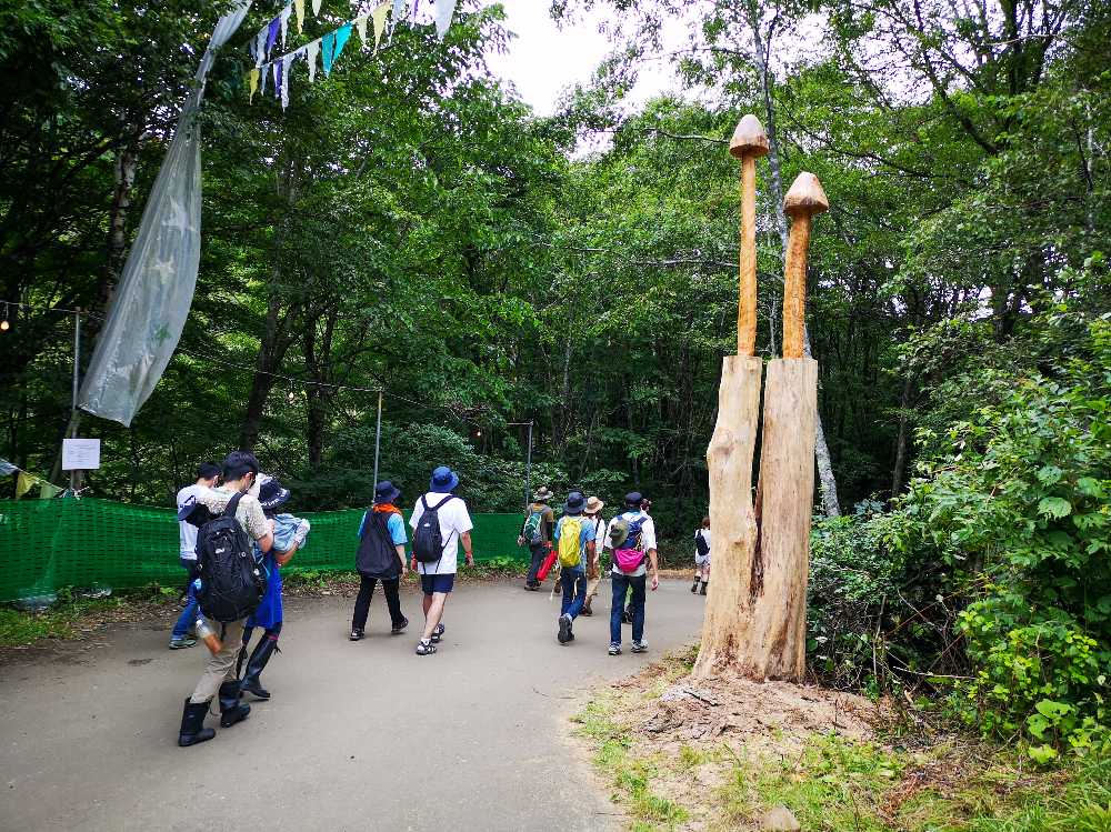 通路の木が装飾のために削られていました。しなくてもいいことをしているという意見はあるでしょう。