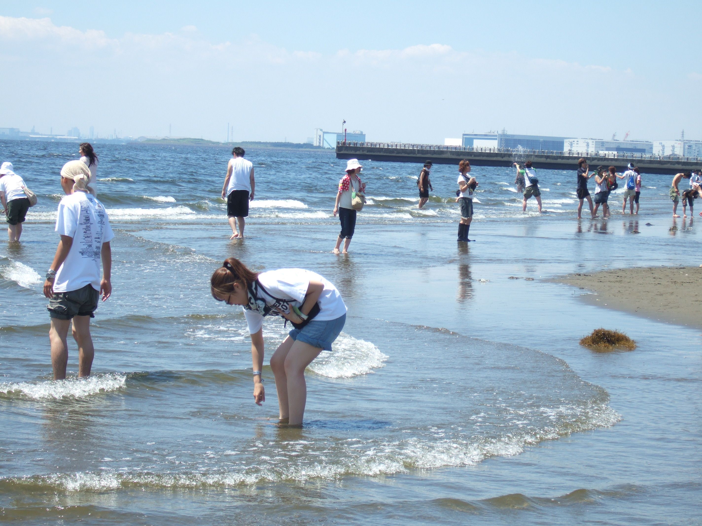 暑ければ泳ぐ人もいますが少ない。