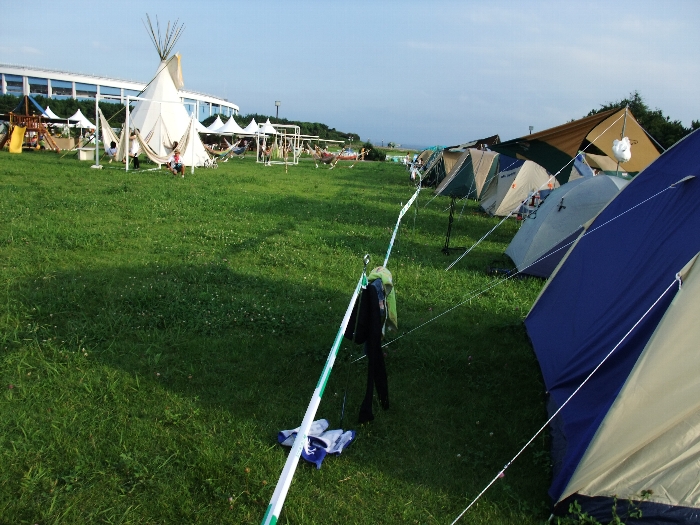 キャンプサイトとシーサイドビレッジを分ける境界。