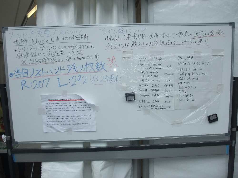 当日券の残り枚数をカウントダウン。日曜日午後1時25分現在残り500枚。