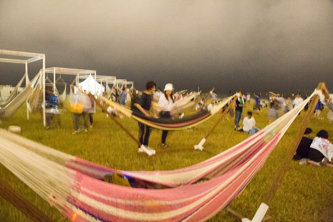 ハンモックの数は多い。