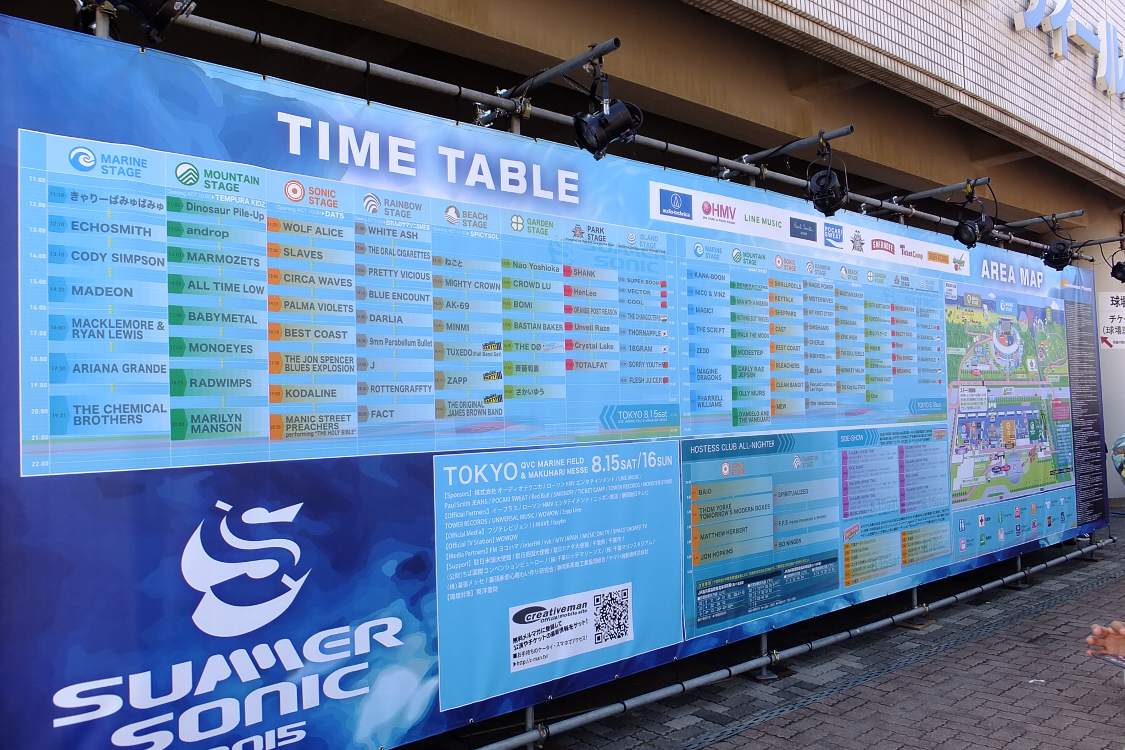 サマーソニックでは最大級の案内板。