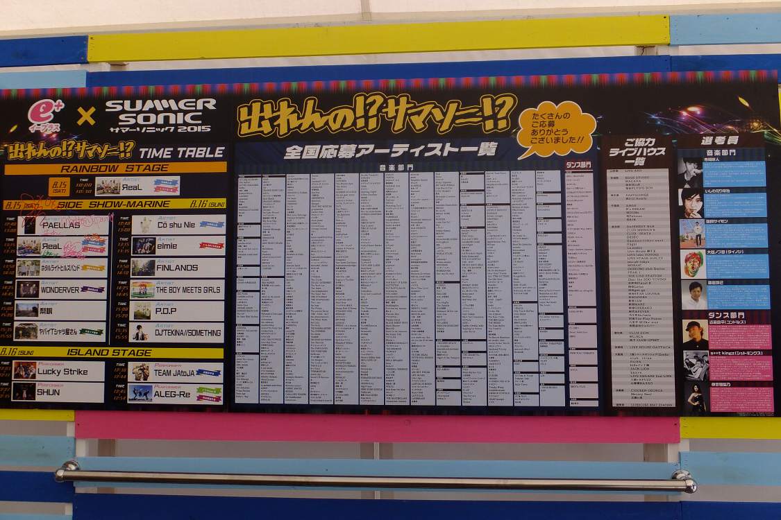 参加アーティスト一覧。