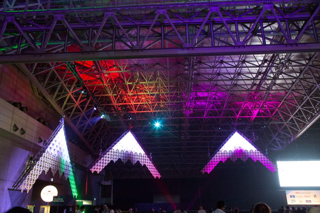 ステージに向かって左側（下手）にプラチナムエリアの入り口がありました。