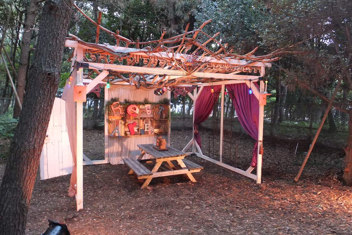 マリンステージに戻る途中の休憩所。