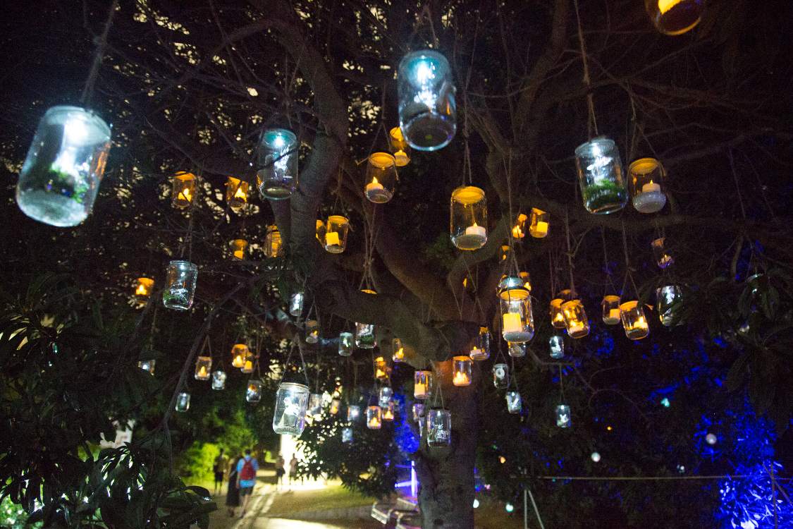 夜は暗いので瓶の中のものが見えにくい。