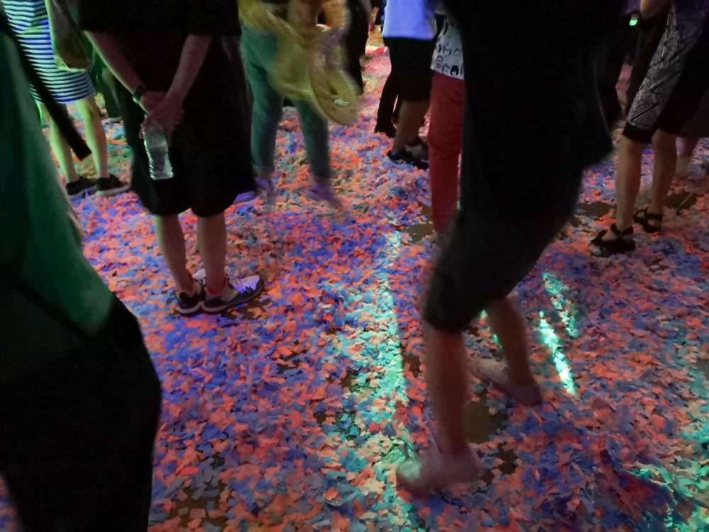 床に大量の紙。積もっています。