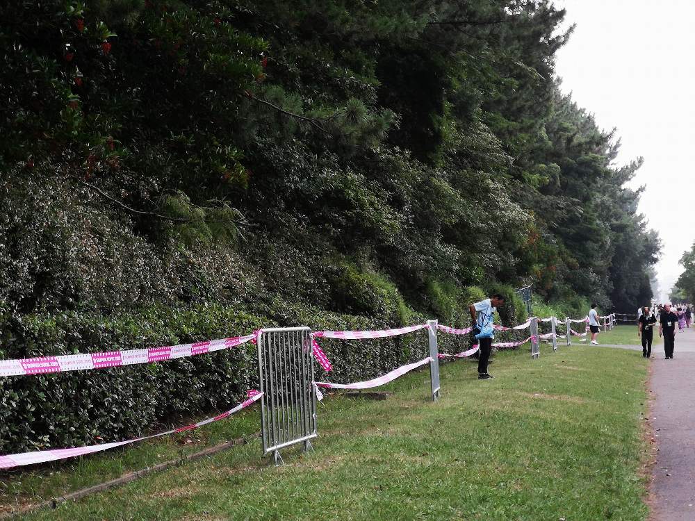 マリンスタジアム前歩道。通し券なので初日はマリンスタジアムへ直行。